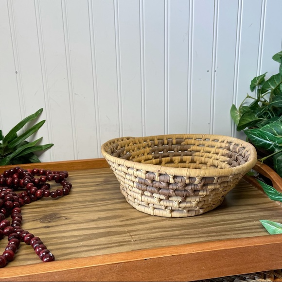 Vintage Rustic Coiled Basket